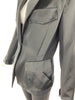 Donna Karan Black Structured Satin Safari Blazer
