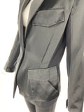 Donna Karan Black Structured Satin Safari Blazer