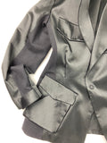 Donna Karan Black Structured Satin Safari Blazer