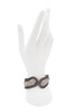 Vionnet Silver Leaf Geometric Pavé Crystal Cuff Bracelet