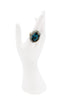 Roberto Cavalli Silver Blue Gemstone Crystal Coral Statement Ring