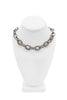 Vintage Silver Pavé Crystal Embellished Chain Link Necklace