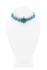 Givenchy Blue Multi Layer Beaded Flower Pendant Choker Necklace