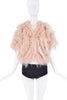 Roberto Cavalli Pink Crystal Gemstone Embellished Fur Coat