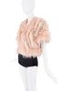 Roberto Cavalli Pink Crystal Gemstone Embellished Fur Coat