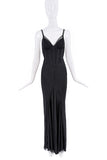 Dolce & Gabbana Black Bias Cut Sheer Exposed Boning Corset Dress Gown