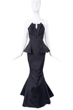 Oscar De La Renta Black Sleeveless Mermaid Bustier Corset Gown Resort 2013