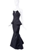 Oscar De La Renta Black Sleeveless Mermaid Bustier Corset Gown Resort 2013