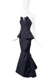 Oscar De La Renta Black Sleeveless Mermaid Bustier Corset Gown Resort 2013