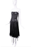 Dolce & Gabbana Black Corset Strippy Strap Draped Dress