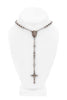 Dolce & Gabbana Silver Ball Chain Rosary Cross Necklace