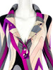 Emilio Pucci Purple Geometric Grey Blush and Purple Printed Polo Collar Dress