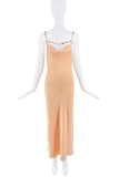 Paco Rabanne Orange Pink Peach Chain Link Slip Dress Gown
