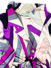 Emilio Pucci Purple Geometric Grey Blush and Purple Printed Polo Collar Dress