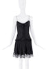 Dolce & Gabbana Black Lace Ruffle Drop Waist Sheer Dress