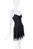 Dolce & Gabbana Black Lace Ruffle Drop Waist Sheer Dress