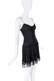 Dolce & Gabbana Black Lace Ruffle Drop Waist Sheer Dress