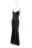 Roberto Cavalli Black Silk Bustier Corset Dress Gown
