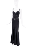 Roberto Cavalli Black Silk Bustier Corset Dress Gown