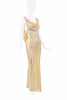 Mirror Palais Yellow Silk Open Back Draped Dress Gown