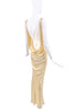 Mirror Palais Yellow Silk Open Back Draped Dress Gown