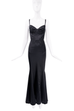 Roberto Cavalli Black Silk Bustier Corset Dress Gown