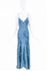 Vintage Blue Cut Out Mesh Dress Gown