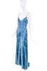 Vintage Blue Cut Out Mesh Dress Gown