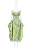 Vivienne Westwood Green Iridescent Bustier Pointy Bust Parachute Dress Gown
