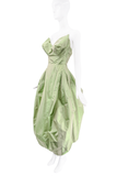 Vivienne Westwood Green Iridescent Bustier Pointy Bust Parachute Dress Gown
