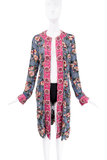 Dolce & Gabbana Blue Pink Multicolor Floral Beaded Jacket Fall 1999