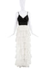 Givenchy Black White Ruffle Tulle Dress Gown