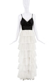 Givenchy Black White Ruffle Tulle Dress Gown