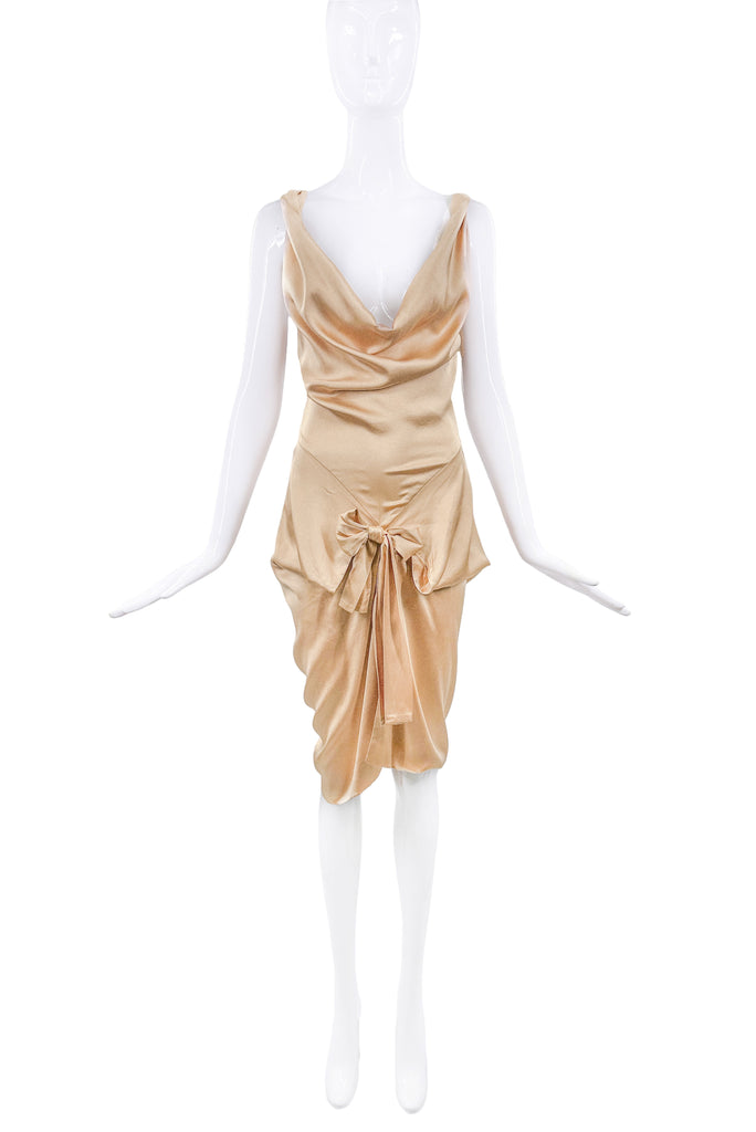 Vivienne Westwood Gold Bias Cut Bow Dress