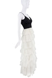 Givenchy Black White Ruffle Tulle Dress Gown