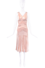 Christian Dior Pink Satin Silk Paneled Pleated Dress