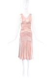 Christian Dior Pink Satin Silk Paneled Pleated Dress