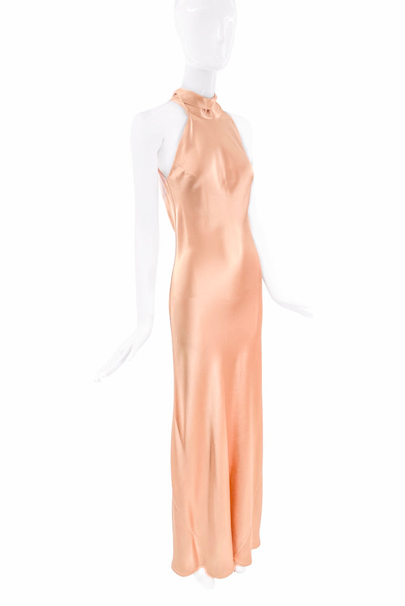 Ghost Pink Silk Tie Dress Gown