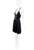 Roberto Cavalli Black Beaded Ruched Halter Dress SS05