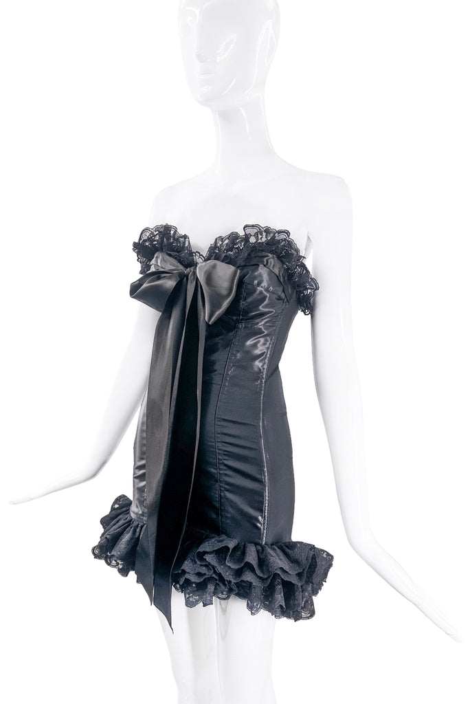 Dolce&Gabbana Black Lace Ruffle Dress 1992