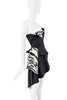 Aganovich Black and White Zebra Print Asymmetric Slit Bustier Corset Dress