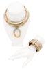 Valentino Gold Marble Pavé Crystal Slip On Cuff Bracelet