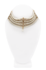 Christian Dior Gold Seven Strand Crystal Rhinestone Pearl Maasai Choker Necklace
