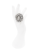 Roberto Cavalli Silver Rhinestone Oversized Cocktail Ring