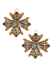 DSquared2 Gold Multicolor Gemstone Flower Oversized Stud Earrings