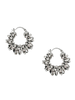 Vintage Silver Crystal Coil Mini Hoop Earrings