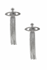 Vivienne Westwood Silver Crystal Logo Orb Fringe Drop Earrings