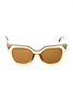 Fendi Gold Yellow Lucite Green Tips Tinted Cat Eye Sunglasses