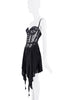 Oliver Theyskens Black Silver Floral Lace Sheer Corset Dress