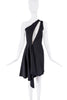 Stella Mccartney Black Gold Asymmetric One Shoulder Zipper Cut Out Dress